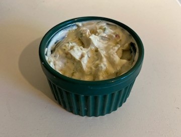 Lipton Vegetable Dip Recipe Made with Spinach in a bowl.