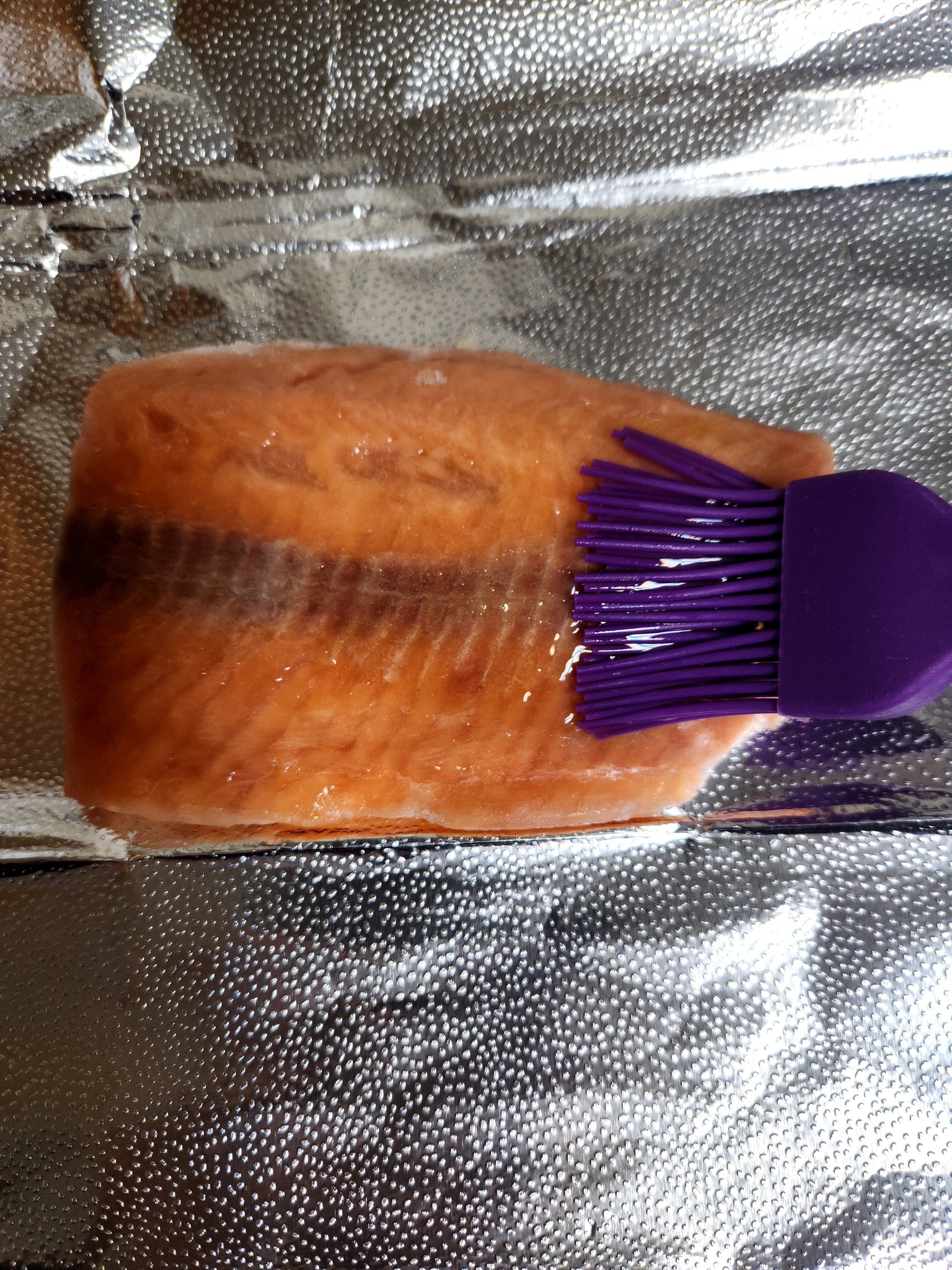 salmon with extra virgin olive oil